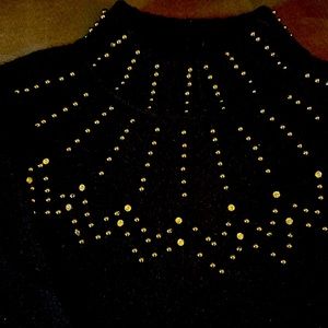 Alfani Black Studded/Rhinestones Sweater